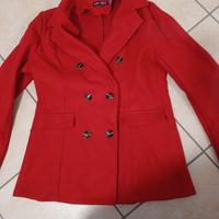 Cappotto doppiopetto rosso donna
