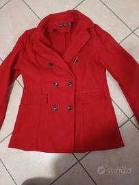 Cappotto doppiopetto rosso donna