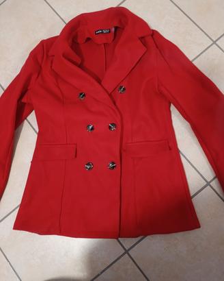 Cappotto doppiopetto rosso donna