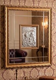 specchio vintage cornice dorata e basso rilievo
