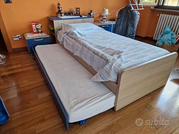 Letto singolo con secondo letto a scomparsa