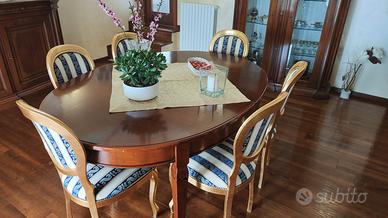 Set di 6 eleganti sedie stile classico oro