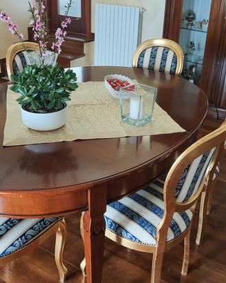 Set di 6 eleganti sedie stile classico oro