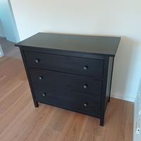 Cassettiera hemnes 3 cassetti nera