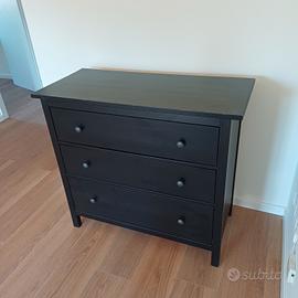 Cassettiera hemnes 3 cassetti nera