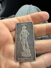 Lingotto argento 25 gr raffigurante donatello