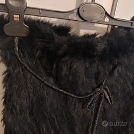 poncho invernale in vera pelliccia coniglio 