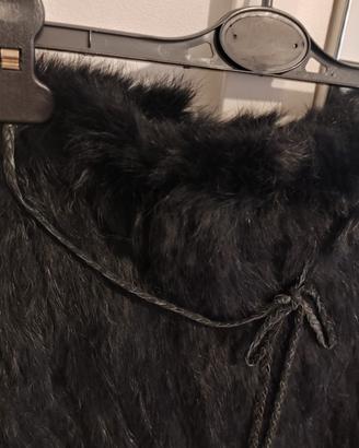 poncho invernale in vera pelliccia coniglio 
