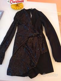 tutina donna gonna pantaloncino con paillettes