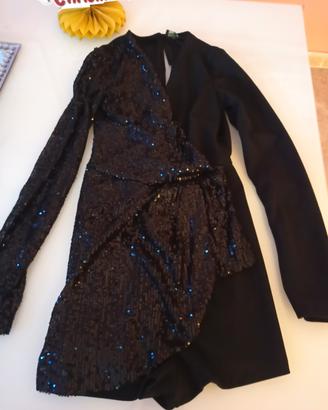 tutina donna gonna pantaloncino con paillettes