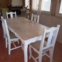 Tavolo e 4 sedie shabby