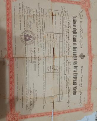 certificato di studio. da collezione del90p