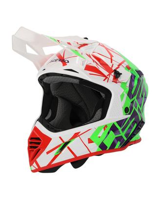 Casco Acerbis X-Track BIANCO ROSSO VERDE VIOLA S