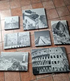 Lotto tele canvas Le 7 Meraviglie del mondo 