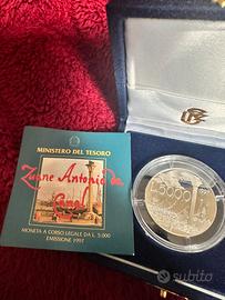 Moneta 5.000 Lire Zuane Antonio da Canal 1997