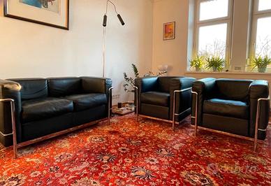 ALIVAR Coppia di Poltrone in Pelle nera