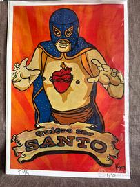 Stampa artistica El Santo lucha libre wrestling