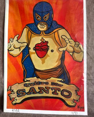 Stampa artistica El Santo lucha libre wrestling