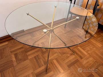 Tavolo rotondo in cristallo 110 cm