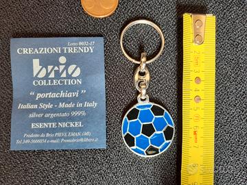 Portachiavi smaltato argento con certificato