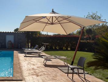 Ombrellone 3x3 3x4 Palo laterale in Legno di Abete