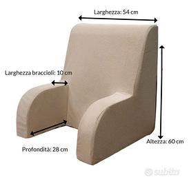 Schienale ortopedico con tessuto lavabile