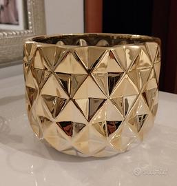 Vaso Ovata ceramica oro