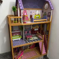 Casa delle bambole in legno - 120cm - Completa