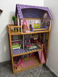 Casa delle bambole in legno - 120cm - Completa