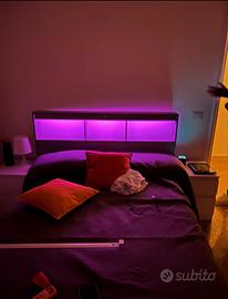 Testiera letto con LED