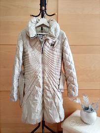 piumino lungo tg XL bleuer,beige 