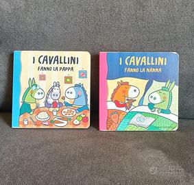 2 libri  bambini, i cavallini fanno la pappa Emme