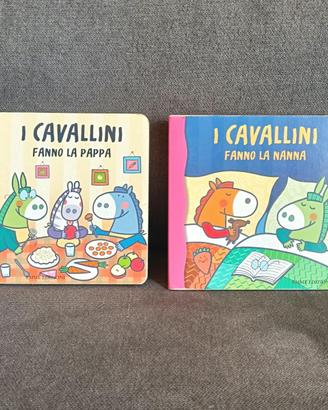 2 libri  bambini, i cavallini fanno la pappa Emme