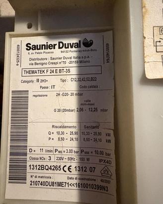 Scheda caldaia a gas Saunier Duval