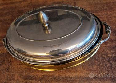 Piatto scaldavivande placcato in argento