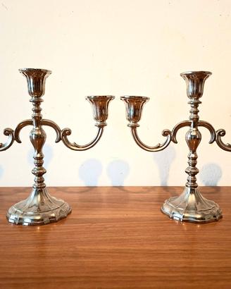 Coppia Candelabri Vintage Tedeschi placcatiArgento