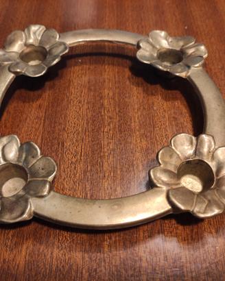 Porta candele  corona dell' avvento in ottone