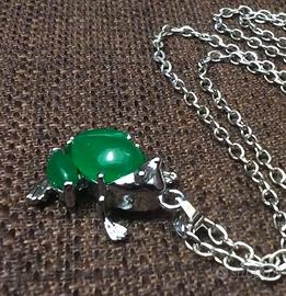 Collana Con Ciondolo Rana In Argento 925 E Quarzite Portafortuna – Lunghezza Regolabile 18+2 Pollici, Gioiello Donna - 4