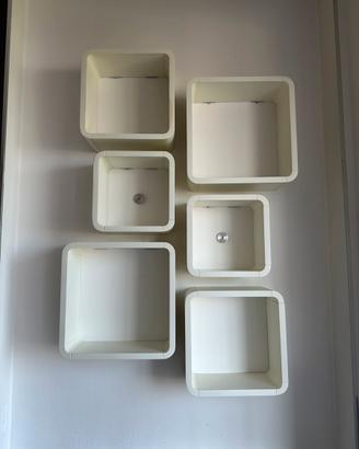 Set di 6 cubi pensili - libreria