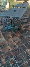 tavolo ferro battuto con sedie da giardino