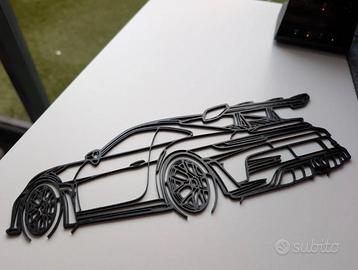 Silhouette Porsche 911 GT3 RS – Wall Art Stampa 3D