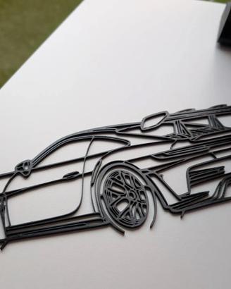 Silhouette Porsche 911 GT3 RS – Wall Art Stampa 3D