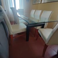 Tavolo Le Corbusier LC6 in cristallo 