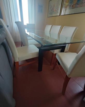 Tavolo Le Corbusier LC6 in cristallo 