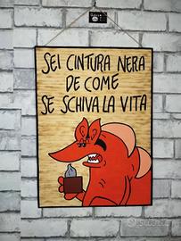 Quadro in legno armadillo zerocalcare 