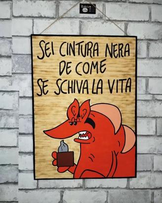 Quadro in legno armadillo zerocalcare 