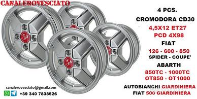 Cerchi Cromodora CD30 4,5x12 4x98 fiat 126 600 850