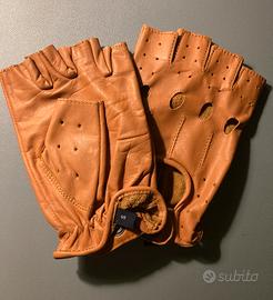 Guanti mezze dita in pelle da gentleman driver