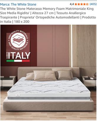 Materasso king size 200x180x27