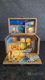 Presepe in bauletto di legno fatto a mano